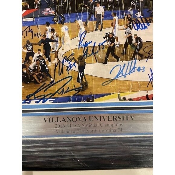 2016 Villanova team signed autographed 10 signatures 8x10 framed photo JSA - Picture 4 of 6